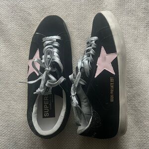 NEW Golden Goose Superstar Black Suede Low Top Sneakers